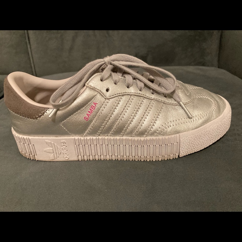 Adidas Silver Samba sneakers 6.5
